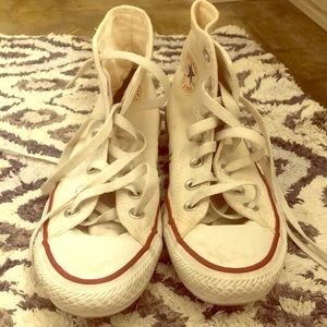 White high top converse! Size 6